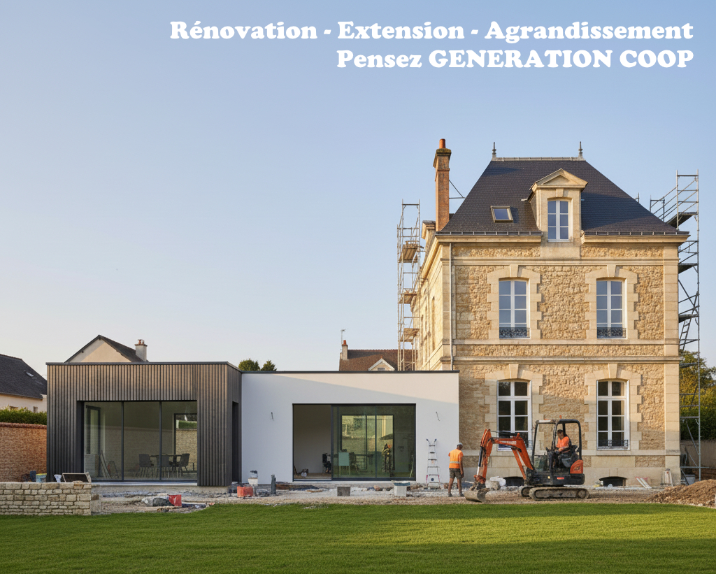 Rénovation, extension et agrandissement en Charente avec Génération Coop